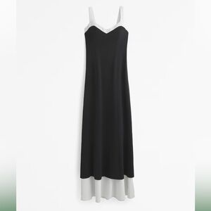 Contrast Tie-Back Maxi Dress